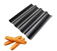 DUORUI Plaque de Cuisson à 4 Baguette Perforé Moule à Pain Français Antiadhésif Acier au Carbone Ustensile de Cuisine