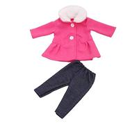 DUORUI Vêtements de Poupée Robe Manteau Tenue d'hiver à Col en Peluche avec Pantalon pour Poupée American Girl 18 Pouces