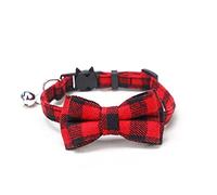 DUORUIMI Collier pour chat avec grelot et nœud papillon à dégagement rapide réglable pour animaux de compagnie Motif écossais Multicolore