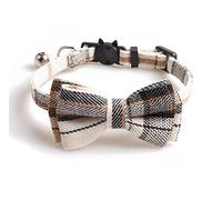 DUORUIMI Collier pour chat avec grelot nœud papillon de sécurité à dégagement rapide réglable pour animaux de compagnie chaton motif écossais