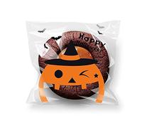 DUORUIMI Lot de 100 sacs à bonbons autocollants pour fête d'Halloween Motif citrouille