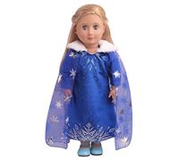 DUORUIMI Robe de princesse avec cape pour poupée American Girl 45,7 cm Motif flocon de neige