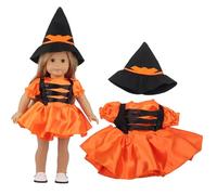 DUORUIMI Vêtements de poupée Halloween sorcière avec chapeau pour poupée American Girl 45,7 cm