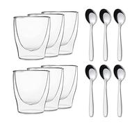 Verre à double paroi - Feelino by DUOS - Set de 6 - avec cuillère - 80 ml
