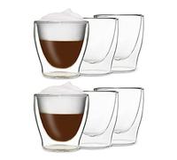 DUOS® Tasse à café double paroi (6x 200ml) - Tasse double paroi, Verre double paroi, Tasse expresso, Verre latte macchiato, tasse café, verre café, tasse à café, verre macchiato, verra cafe tasse café