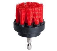 DUOSHIDA Brosse de nettoyage rigide alimentée par perceuse de 5,1 cm de diamètre pour surfaces de salle de bain, carrelage et joints, taches d'eau dure, rouille (rouge)