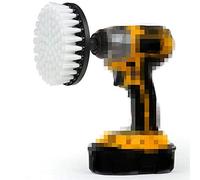 DUOSHIDA Brosse pour perceuse à poils doux blancs de 12,7 cm - Nettoyage du bac en fibre de verre, rembourrage en microfibre, tapis de voiture, siège de bateau avec tige à changement rapide