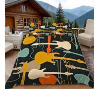 Duosm Housse de Couette 220x240 Instrument de Guitare, Imprimée 3D Parure de Lit 2 Personnes Thème de la Musique Rock en Microfibre Douce avec 2 x Taie d'oreiller