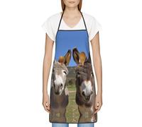 DUOTAOXX Tabliers de cuisine imperméables avec 2 poches pour homme et femme Motif ânes amusants, Ânes drôles, taille unique