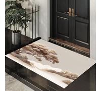 DUOTCYELE Arbre Solitaire Colline Paillasson pour L'extérieur - Tapis De Porte Minimalisme 90 x 150 cm - Antidérapant - Anti-Saleté - Lavable - pour Paillasson, Couloir, Entrée, Cuisine