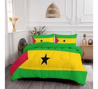 DUOTCYELE Couette De Drapeau De Sao Tomé-Et-Principe sans Housse 220x240cm | Couette 4 Saisons Style Patriotique pour Lit 2 Personnes Réversible sans Housse Lavable en Machine Légère Taies d'oreiller