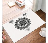 DUOTCYELE Mandala Abstrait en Lignes Paillasson pour L'extérieur - Tapis De Porte Minimaliste Moderne 80 x 120 cm - Antidérapant - Anti-Saleté - Lavable - pour Paillasson, Couloir, Entrée, Cuisine