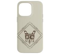 Duotone en Vinyle Motif Loup Marron et crème Coque pour iPhone 14 Pro Max