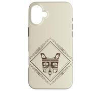 Duotone en Vinyle Motif Loup Marron et crème Coque pour iPhone 16 Plus