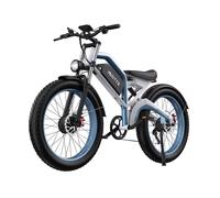 Duotts N26 Vélo électrique - Moteur 750W*2 Batterie 48V20AH 26*4.0 Pouces Pneus Freins Hydrauliques - Blanc Bleu