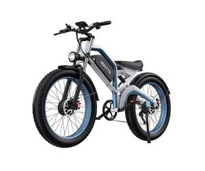 Duotts N26 Vélo électrique - Moteur 750W*2 Batterie 48V20AH 26*4.0 Pouces Pneus Freins Hydrauliques - Blanc Bleu