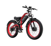 DUOTTS Vélo électrique, Moteur 750W*2 Batterie 48V 20AH, Autonomie(PAS) 100-120KM 50-55KM/H, Pompe à air intelligente, Rouge