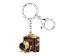 DUOWEI Acrylique Vintage 80s 90s Camera Porte-clés Accessoires 80s Tenue Cadeaux pour Femmes Filles Clés de Voiture Portefeuille Charms