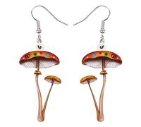 DUOWEI Boucles D'Oreilles Champignon En Acrylique Cadeaux Esthétiques Pour Femme Et Adolescentes (Orange)
