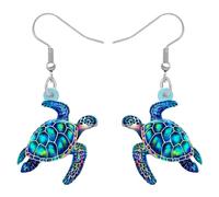 DUOWEI Boucles d'oreilles fantaisie en acrylique - Requin blanc - Méduse - Tortue - Bijoux - Cadeaux - Motif double face, M, Acrylique, Pas de gemme