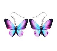 DUOWEI Boucles d'oreilles papillon colorées en acrylique pour femmes, filles, adolescentes, insectes, bijoux cadeaux, Acrylique, Grès