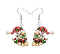 DUOWEI Boucles d'oreilles pendantes amusantes en forme de nain de Noël - Accessoires pour femme - En acrylique - Bijoux de Noël - Cadeaux pour femmes - Décorations de nains de Noël, M, Acrylique Acier