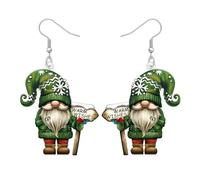 DUOWEI Boucles d'oreilles pendantes amusantes en forme de nain de Noël en acrylique, cadeaux pour femmes, accessoires de Noël, cadeaux de Noël pour femmes, M, Acrylique Acier inoxydable, Pas de gemme