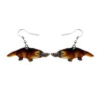 DUOWEI Boucles d'oreilles pendantes classiques en acrylique en forme de bec de canard d'Afrique - Bijoux pour femmes et filles - Cadeaux fantaisie, Acrylique Métal, Grès