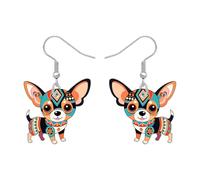 DUOWEI Boucles d'oreilles pendantes en acrylique coloré style bohème pour animaux de compagnie, chiot, cadeau pour femme, amoureux des chiens, propriétaires de chiens, accessoires, M, Acrylique Acier