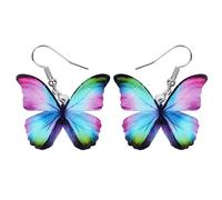DUOWEI Boucles d'oreilles pendantes en acrylique en forme de papillon - Pour l'été et le printemps - Pour femme - Vert, Acrylique, Grès