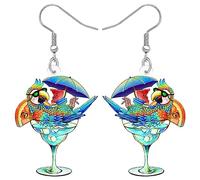 DUOWEI Boucles D'Oreilles Perroquet En Acrylique Pour Femme Filles Cadeaux De Vacances Jimmy Buffett (Hawaii H)