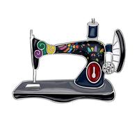 DUOWEI Broche délicate pour machine à coudre pour vêtements, écharpes, bijoux, cadeaux pour femmes et filles | Pinback verrouillé (foncé), Zinc Zinc émail, émail