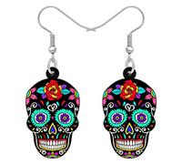 DUOWEI Cadeaux Halloween Pour Les Femme Boucles D'Oreilles Crâne En Acrylique Charms Pour Les Adolescentes (Tête de mOrt L)