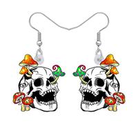DUOWEI Cadeaux Halloween Pour Les Femme Boucles D'Oreilles Crâne En Acrylique Charms Pour Les Adolescentes (Tête de mOrt N)