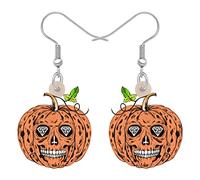 DUOWEI Cadeaux Halloween Pour Les Femme Boucles D'Oreilles Crâne En Acrylique Charms Pour Les Adolescentes (Citrouille d'Halloween)