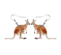 DUOWEI Jolies boucles d'oreilles kangourou australien, bijoux pour femmes, accessoires cadeaux, acrylique et acier inoxydable, sans pierre précieuse, Acrylique Acier inoxydable, Pas de gemme