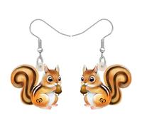 DUOWEI Jolies boucles d'oreilles pendantes en acrylique en forme d'écureuil - Cadeau pour femmes et enfants, M, Acrylique, Pas de gemme