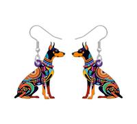 DUOWEI Jolies boucles d'oreilles pendantes en acrylique style bohème pour animaux de compagnie, chiot, cadeau pour femme, amoureux des chiens, propriétaires de chiens, M, Acrylique Acier inoxydable
