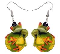DUOWEI Jolies boucles d'oreilles pendantes grenouilles en acrylique pour femmes, adolescents, enfants, cadeaux de printemps et d'été, M, Acrylique, Grès