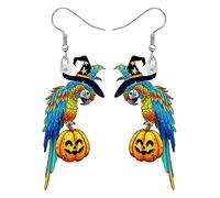 DUOWEI Jolies boucles d'oreilles perroquet en acrylique pour femmes et filles Jimmy Buffett Cadeau de vacances, Acrylique, Pas de gemme
