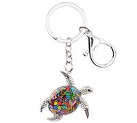 DUOWEI Porte-clé Tortue de Mer En Émail Porte-clé Sac À Main Pour Femme Fille Cadeau (Multicolore)