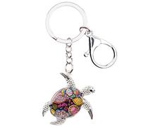 DUOWEI Porte-clé Tortue de Mer En Émail Porte-clé Sac À Main Pour Femme Fille Cadeau (Rouge)