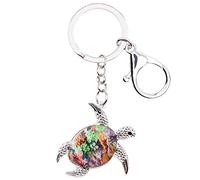 DUOWEI Porte-clé Tortue de Mer En Émail Porte-clé Sac À Main Pour Femme Fille Cadeau (Vert)