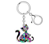 DUOWEI Porte-Clés Chat Noir Pour Halloween Accessoires De Voiture Pour Femme Et Filles Charms Cadeaux Pour Chats (Chat L)
