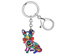 DUOWEI Porte-Clés Chien Chihuahua En Acrylique Pour Les Femme Et Les Adolescentes Cadeau À Breloques (Chihuahua de Noël F)