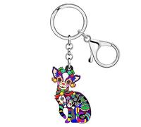 DUOWEI Porte-Clés Chien Chihuahua En Acrylique Pour Les Femme Et Les Adolescentes Cadeau À Breloques (Chihuahua de Noël M)