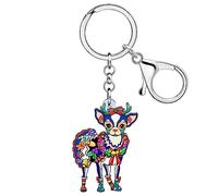 DUOWEI Porte-Clés Chien Chihuahua En Acrylique Pour Les Femme Et Les Adolescentes Cadeau À Breloques (Noël Chihuahua N)