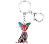 DUOWEI Porte-Clés Chihuahua Cadeaux Porte-Clés Chien Chihuahua Porte-Clés Femme Fille Fermoir Lobster Charms (Multicolore)