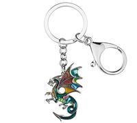 DUOWEI Porte-clés délicat en forme de dragon volant en alliage de zinc - Cadeau pour femme et fille - Fermoir mousqueton, café, M
