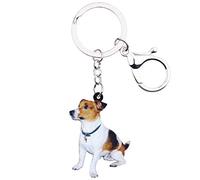 DUOWEI Porte-clés en acrylique en forme de chien Jack Russell pour femme et adolescente - - Medium